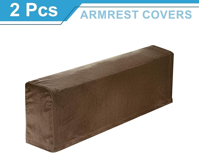 uxcell 2Pcs Stretch Armrest Covers, Polyester Soft Armchair Slipcovers Couch - Image 3