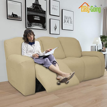 Easy-Going 8 Pieces Recliner Sofa Stretch Sofa Slipcover Sofa Cover Furniture - Image 2