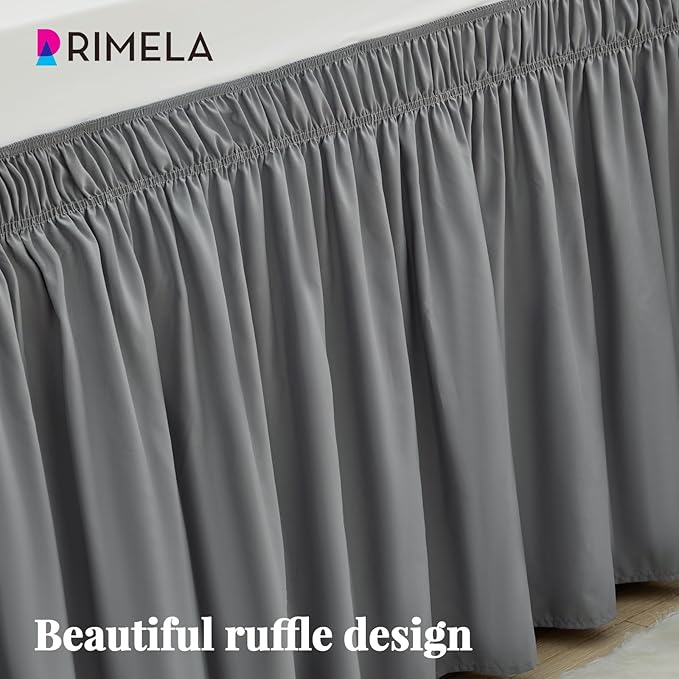 RIMELA Dorm Bed Skirt Twin XL 18 Inch Drop, Extra Long Wrap Around Elastic Bed - Image 7