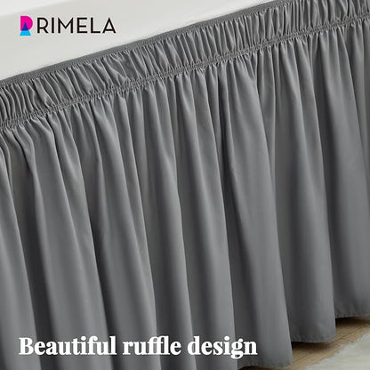RIMELA Dorm Bed Skirt Twin XL 18 Inch Drop, Extra Long Wrap Around Elastic Bed - Image 7