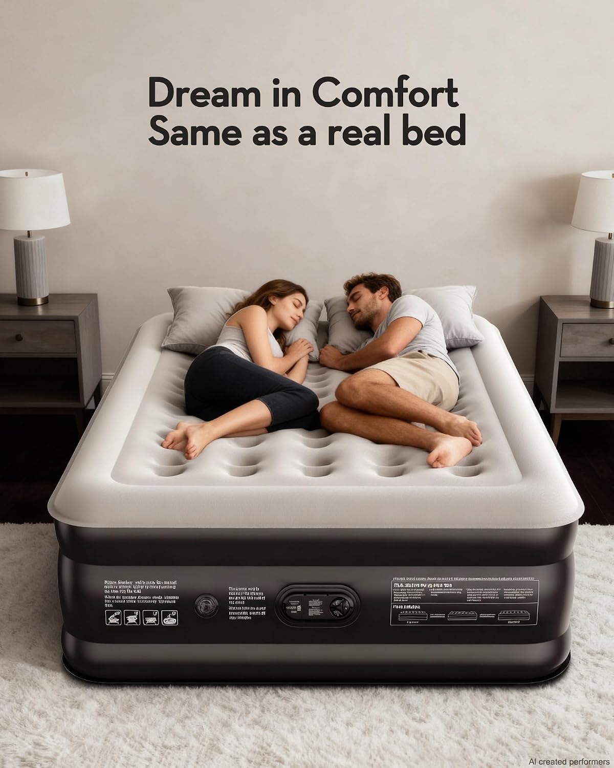 ohgeni 20" raised queen air mattress (1 pack) shown in use