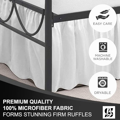 SKY BEDDINGS - Queen Size Ruffled Bed Skirt - 16 Inch Drop Dust Ruffle Bed - Image 6