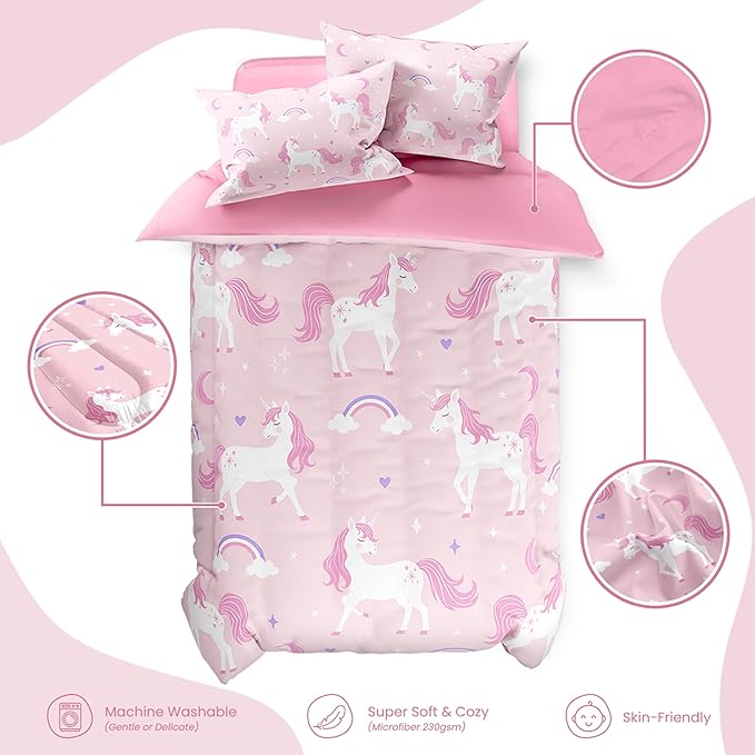 SANDJEST Unicorn Duvet Cover Sets Full Size - Image 3
