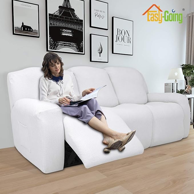 Easy-Going 8 Pieces Recliner Sofa Stretch Sofa Slipcover Sofa Cover Furniture - Image 2