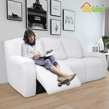 Easy-Going 8 Pieces Recliner Sofa Stretch Sofa Slipcover Sofa Cover Furniture - Image 2