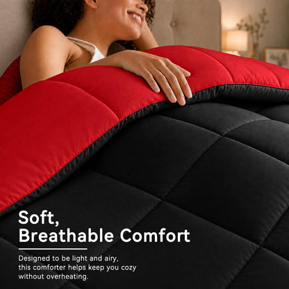 anluoer full size comforter sets 7 pieces, bed showing dimensions