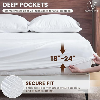 100% Linen Sheet Set Cal King Size Extra Deep Pocket Fits 18-24 Inch Mattress - Image 2