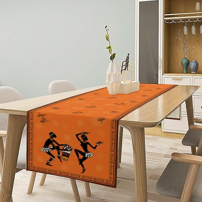 African Ethnic Table Runner Azteca Abstract Cultural Black People Folk Graphic - Image 2
