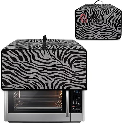 Grey Zebra Print Microwave Oven Dust Cover Dust-Proof Waterproof Microwave - Image 2