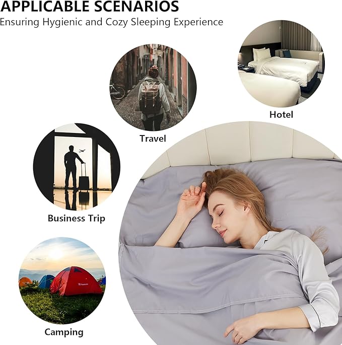 Sleeping Bag Liner Camping Adult Sleep Sack Lightweight Travel Sheet - Image 6