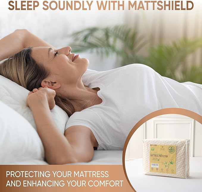 Deluxe Cooling Waterproof Organic Mattress Protector Full - Image 6