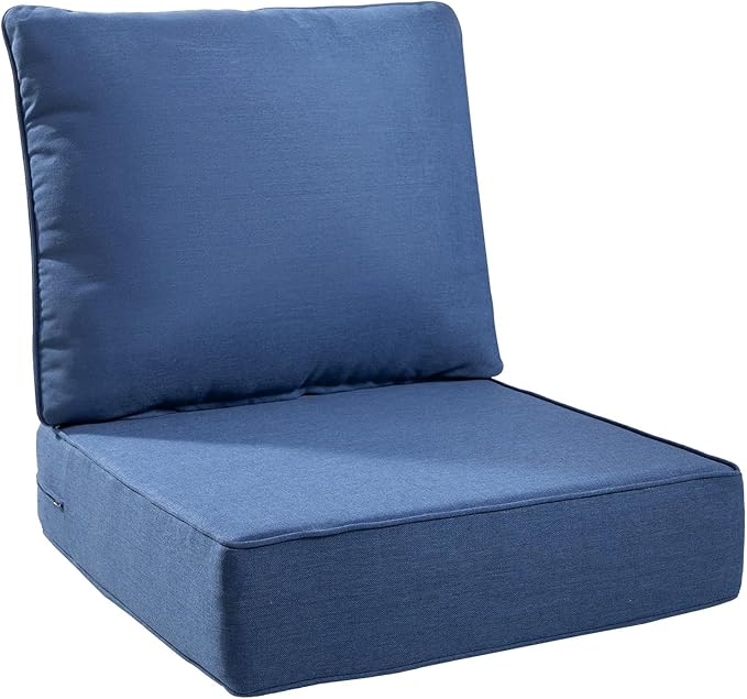 6" Thick Outdoor Cushions 24x24x6, 1-Set Deep Seat Patio Cushions by Pugire