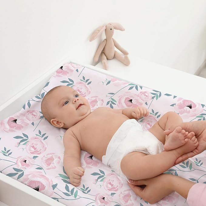 Gllquen Baby Bassinet Sheets Set 2-Pack, Breathable Cozy Bassinet Fitted Sheet - Image 4