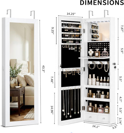 over the door jewelry organizer, wall mounted jewelry, side view