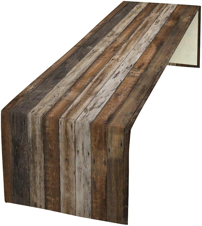 Rustic Wooden Table Runner Barn Door Wood Board Western Vintage Farmhouse by ZhiRain