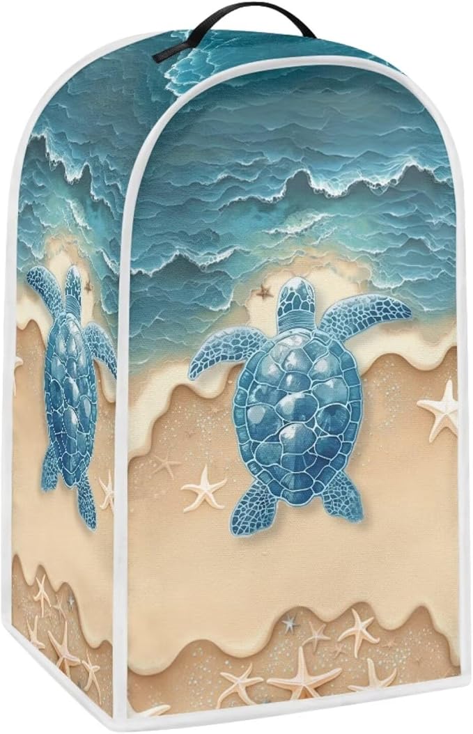 Talayituse Beach Turtle Starfish Print Blender Dust Cover, Fingerprint - Image 2