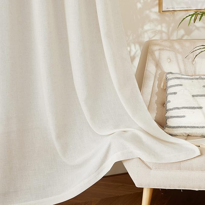 NICETOWN Linen Sheer Curtains Flax - Image 6