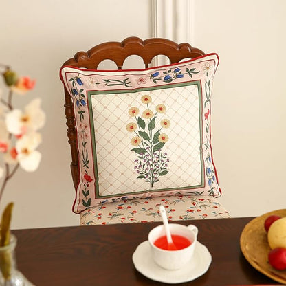 ISAENNE Design Square Vintage Floral Throw Pillow Covers 18"x18" Set of 2 - Image 7