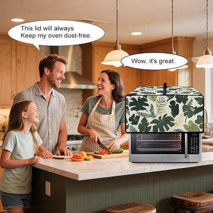 Monstera Palm Leaf Print Microwave Oven Dust Cover Foldable Microwave Toaster - Image 4