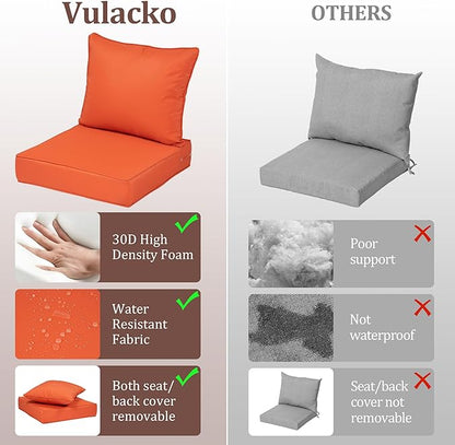 Outdoor Deep Seat Cushions for Patio Furniture Set of 2, Waterproof Outdoor - Image 6