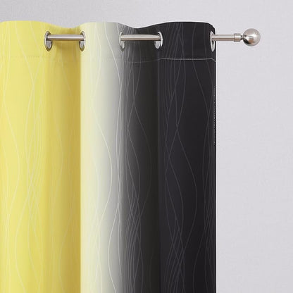 Estelar Textiler Black and Yellow Blackout Curtains - Image 4