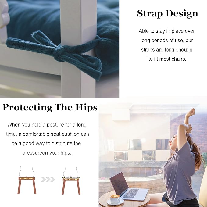 2 Pack Square Seat Cushion Chair Pads - Image 4