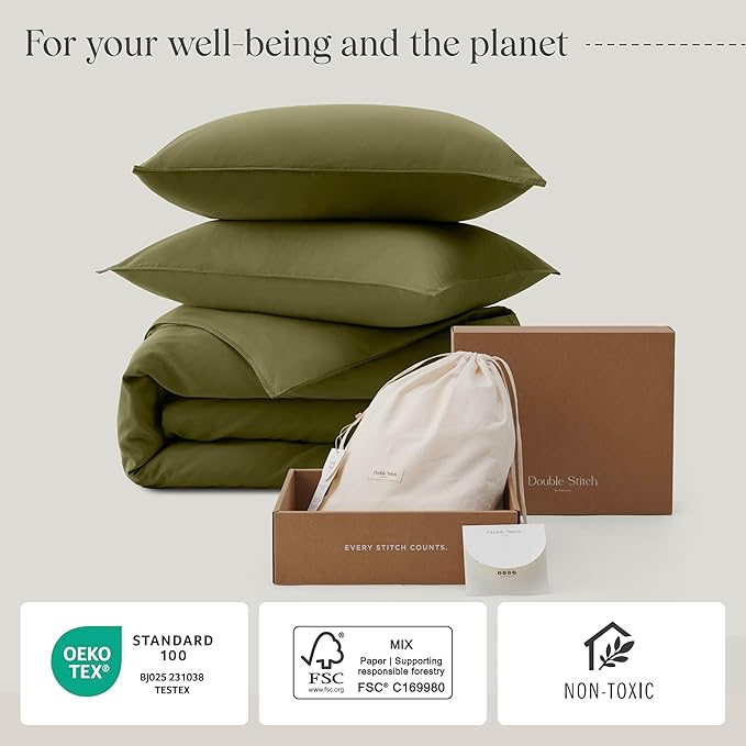 Double Stitch Cotton Tencel Duvet Cover - Image 6