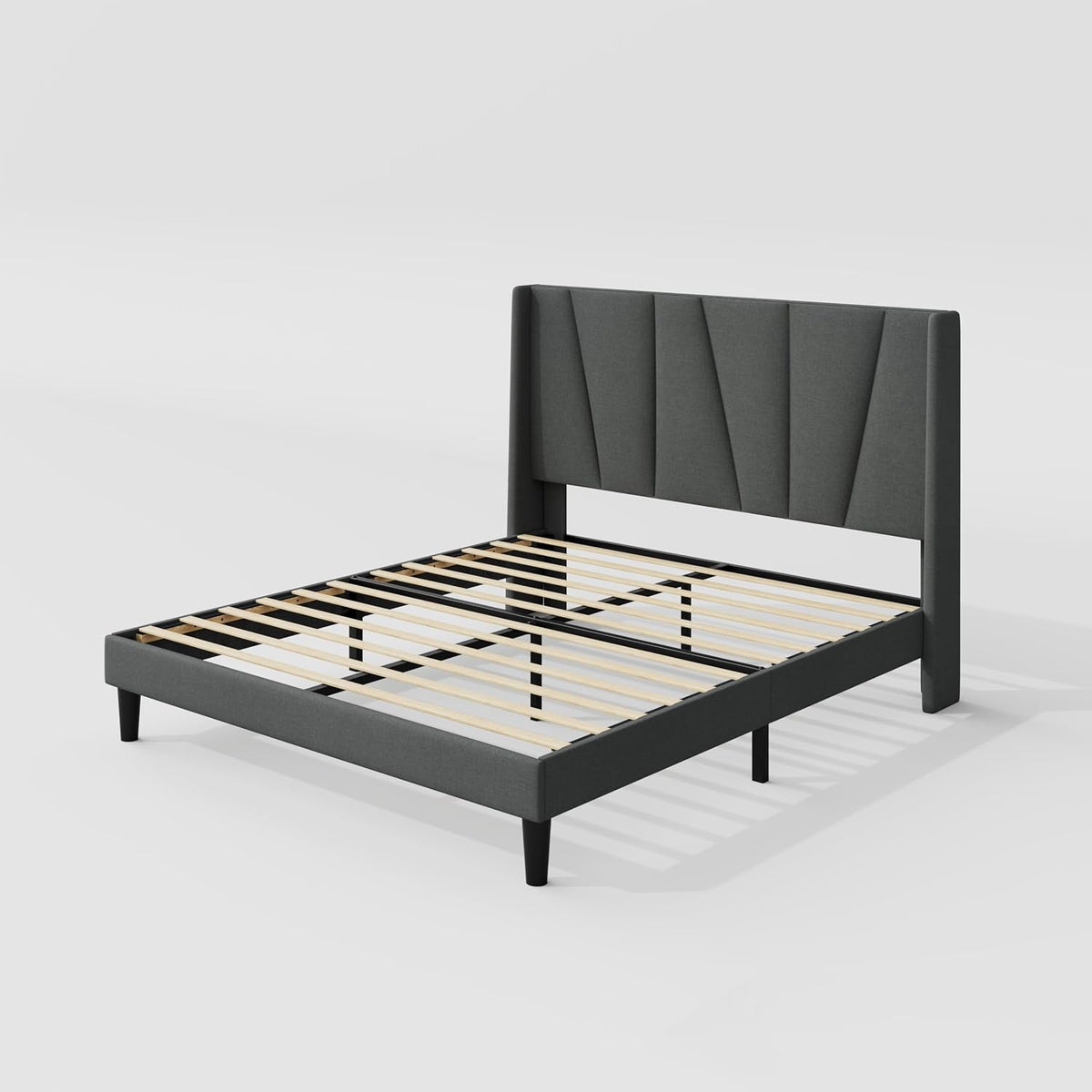 allewie queen size platform bed frame with upholstered on a desk or shelf