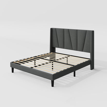 allewie queen size platform bed frame with upholstered on a desk or shelf