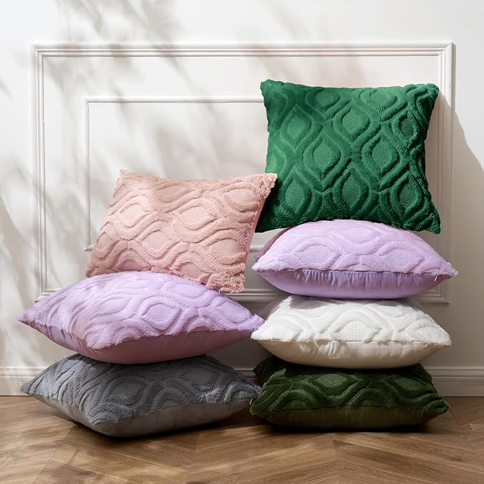 MIULEE Christmas Dark Green Throw Pillow Covers 18x18 Inch, Soft Winter Plush - Image 4