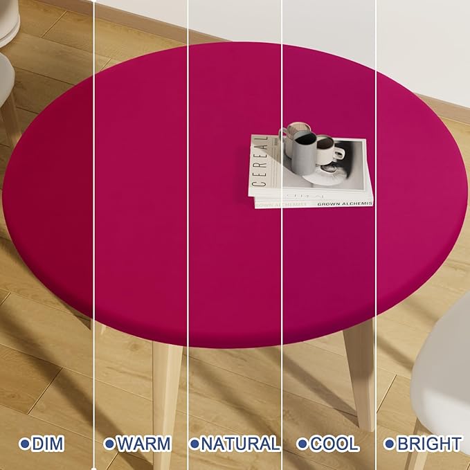 Round Spandex Tablecloth, Elastic Fitted Waterproof Tablecloths - Image 7