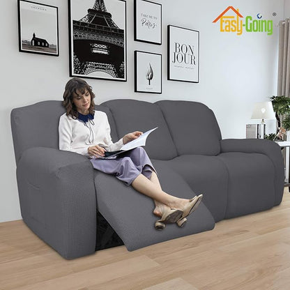 Easy-Going 8 Pieces Recliner Sofa Stretch Sofa Slipcover Sofa Cover Furniture - Image 2