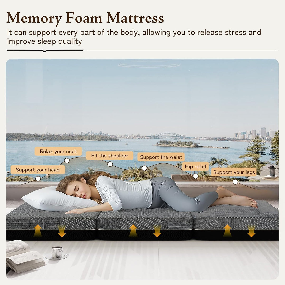 gembed tri folding mattress full size - 6, close-up detail