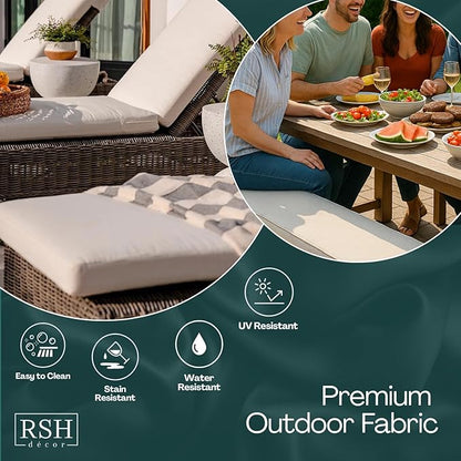 RSH DECOR: Outdoor Tufted Seat Cushions Set of 2 | 17" x 17" | All-Weather Spun - Image 7