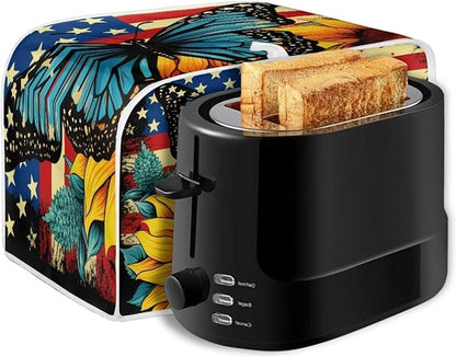 Sunflower Butterfly Print Toaster Cover 2 Slice American Flag Small Kitchen - Image 7