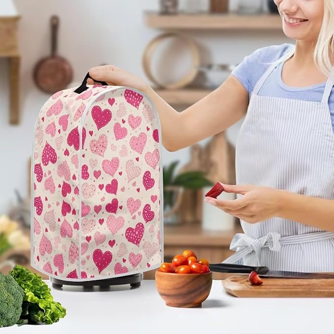 Talayituse Love Heart Print Blender Dust Cover, Fingerprint Protection Cover - Image 3