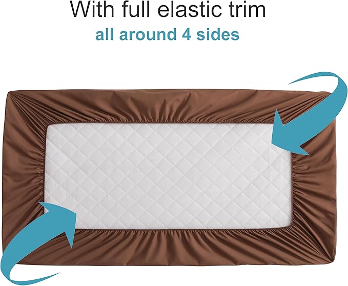 NTBAY 2 Pack Waterproof Mini Crib Mattress Protector, Quilted 24"x38" Fitted - Image 2