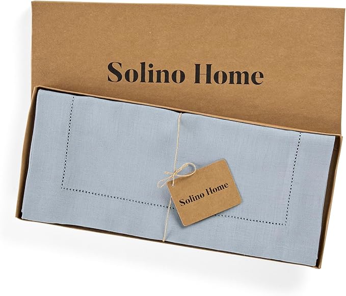 Solino Home Linen Dusty Blue Table Runner 36 Inches - Image 5