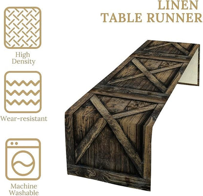 Old Barn Door Table Runner Wooden Barn Door Garage Door American Style Rustic - Image 7