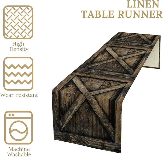 Old Barn Door Table Runner Wooden Barn Door Garage Door American Style Rustic - Image 7