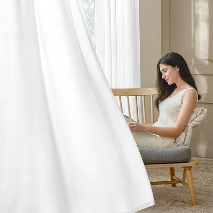 HOMEIDEAS Non-See-Through White Privacy Semi Sheer Curtains 96 Inches Long 2 - Image 9
