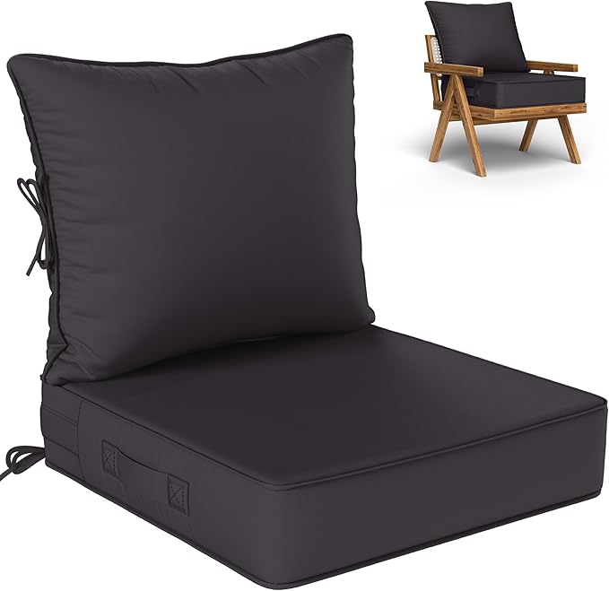 Outdoor Seat Cushion Set 24 L × 24 W × 5 H Inch Waterproof & Fade Resistant by VisitheKimunukStore