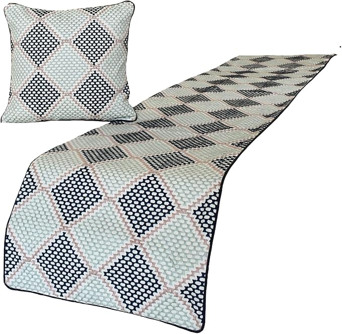 The HomeCentric King/Queen/Twin Blue Decorative Bed Runner Queen 74"x18" Bed - Image 4