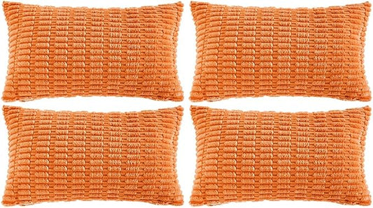 Fancy Homi 4 Packs Orange Fall Decorative Throw Pillow Covers 16x24 Inch by Fancy+Homi