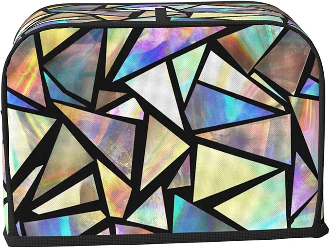 Iridescent Bright Colorful Pretty 2 Slice Toaster Cover, Waterproof Toaster - Image 3
