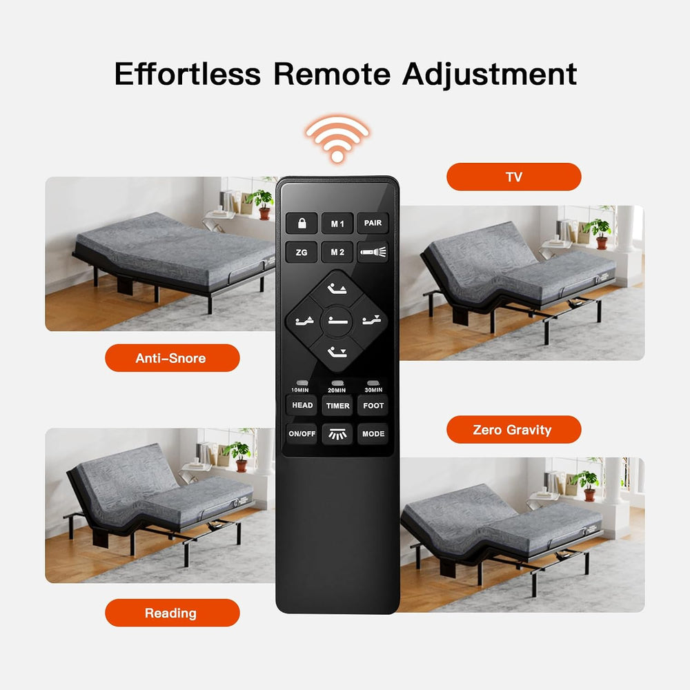 Amada Split King Adjustable Bed Frame and 14 Inch Cooling Gel Memory Foam Mat...
