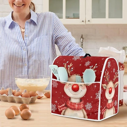 Christmas Reindeer Stand Mixer Cover 4.5-5 Quart Kitchen Mixer Cover Washable - Image 2
