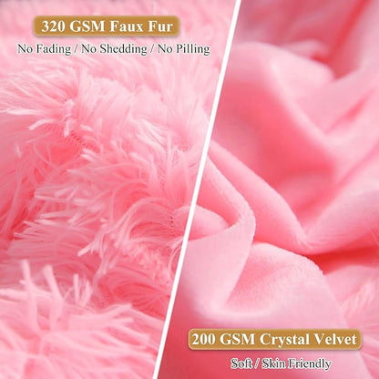 XeGe Cozy Faux Fur Throw Pillow Covers, Zippered Fluffy Cushion Covers - Image 4