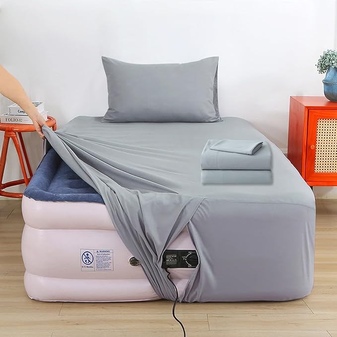 Air Mattress Sheet Set Twin Size, 3 Piece Deep Pocket Bed Sheet Set by Bedecor