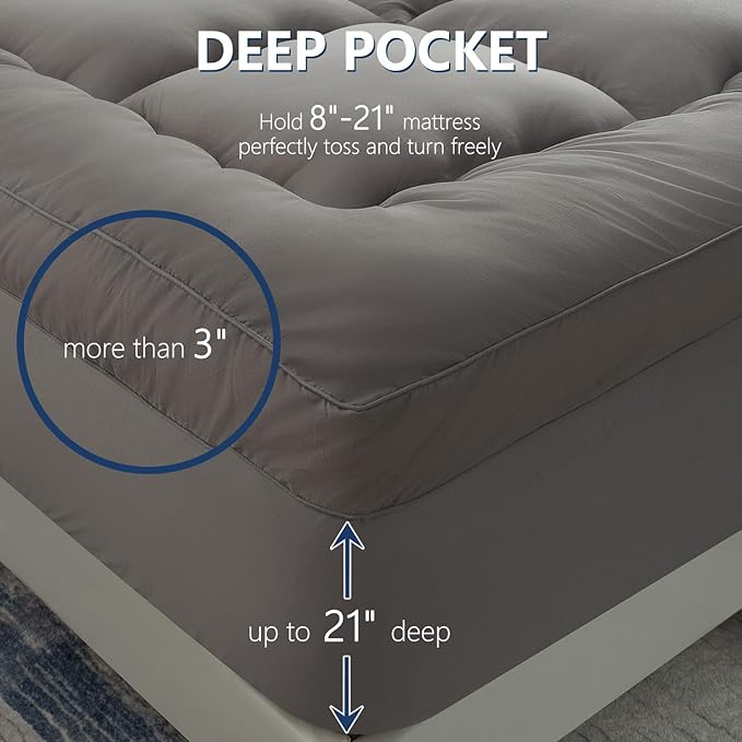 Marine Moon Mattress Topper Queen, Marine Moon Cooling Bed Topper Cover - Image 3